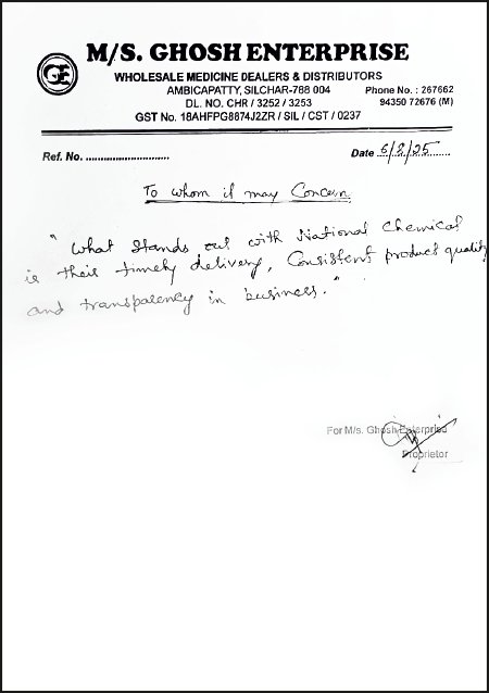 M/S. GHOSH ENTERPRISE feedback